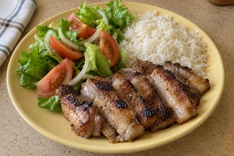 Grilled pork belly