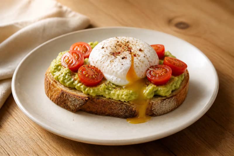 Avocado toast with poached egg
