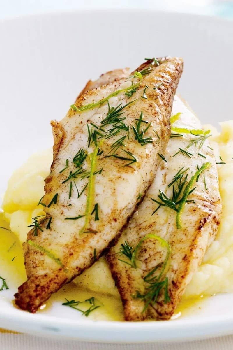 Baked hake fillets