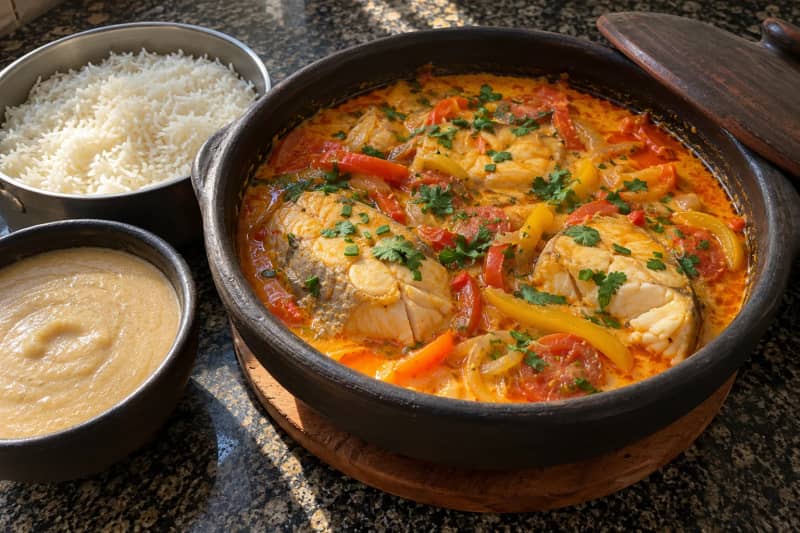 Moqueca baiana (fish in coconut and dendê)