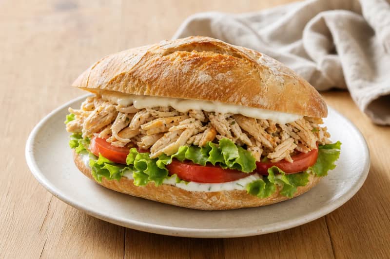 Chicken and lettuce sandwiches