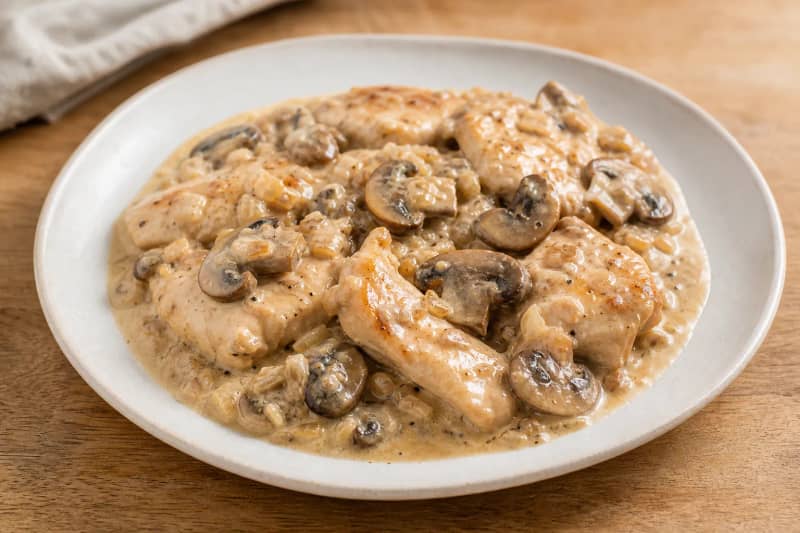Chicken with mushrooms and cream