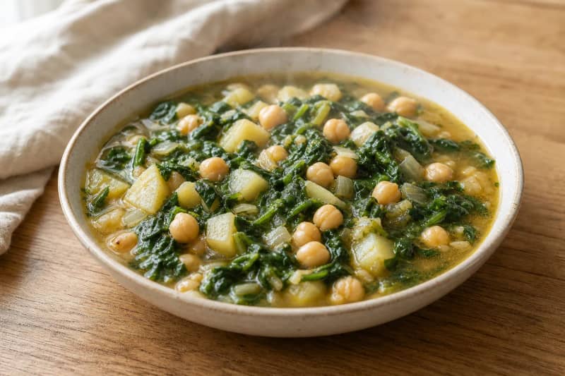 Chickpea and spinach soup