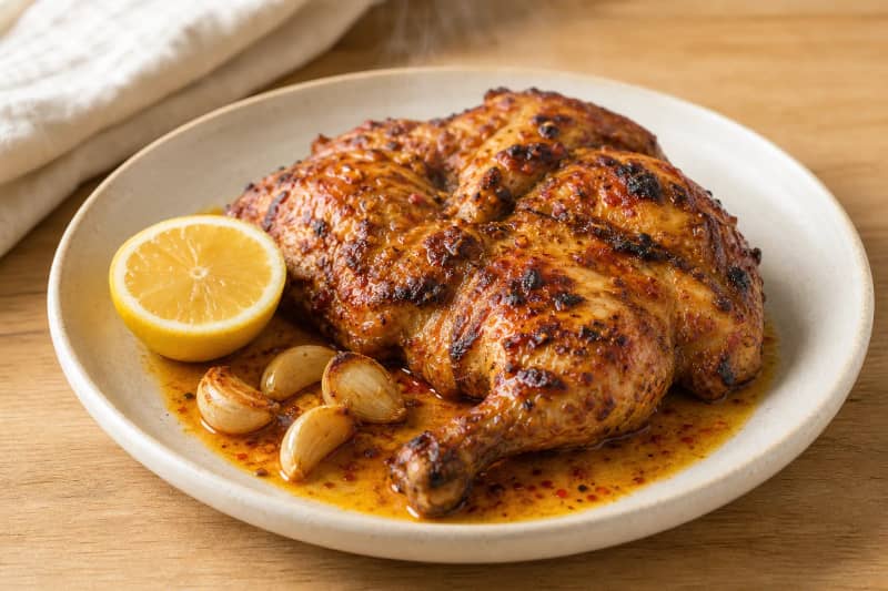 Grilled chicken with piri-piri (Portuguese chilli sauce)