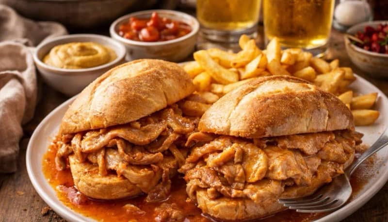 Bifanas (pork steaks in a roll)
