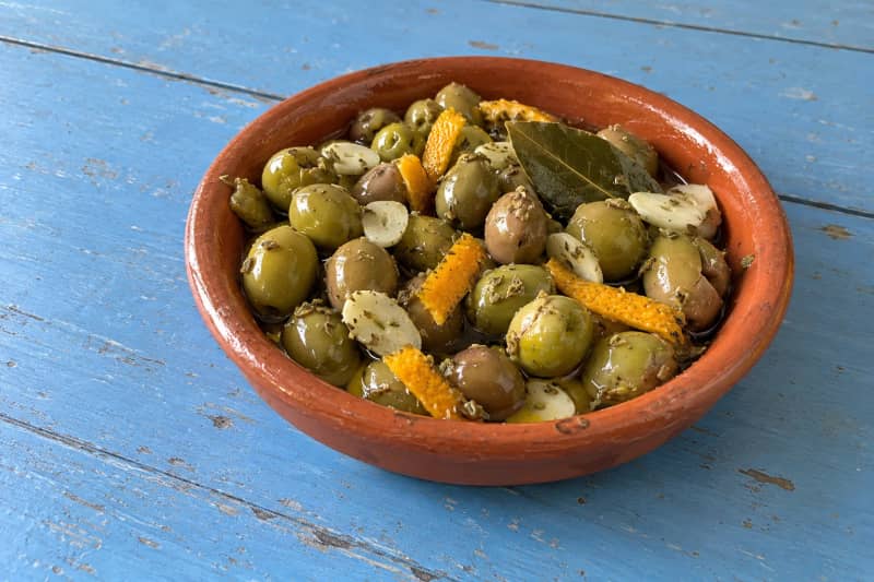 Marinated olives