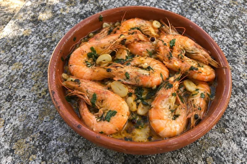 Garlic prawns