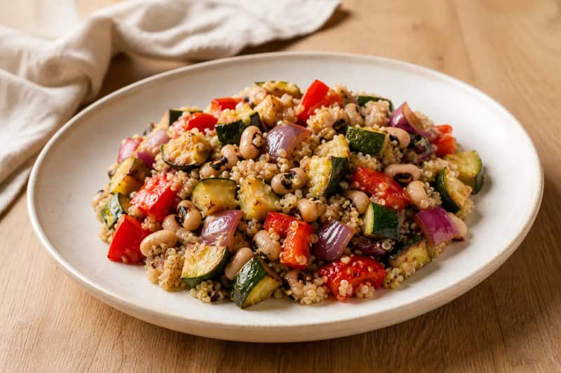 Quinoa salad with roasted vegetables