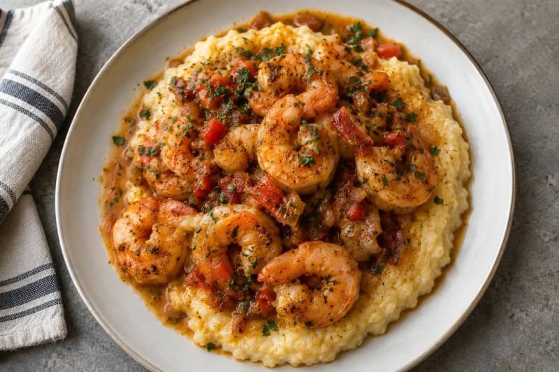 Shrimp and Grits (polenta)