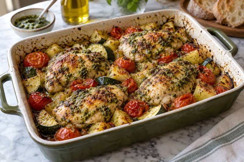 Pesto Chicken Traybake