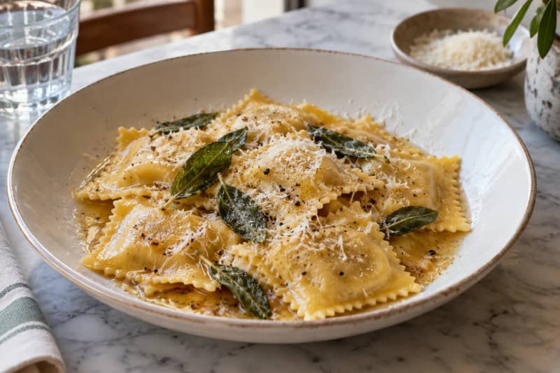 Ravioli with Butter Sage