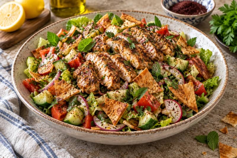 Fattoush with Chicken