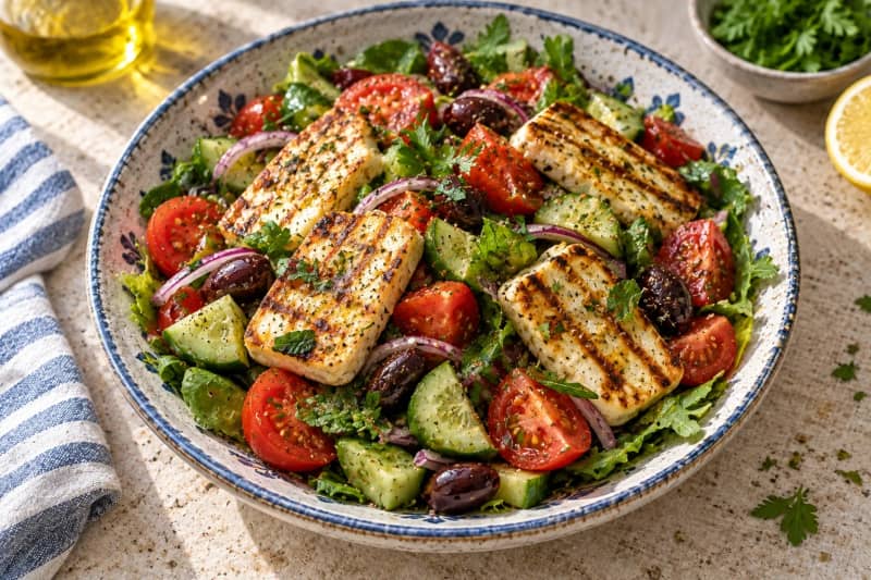 Grilled Halloumi Salad