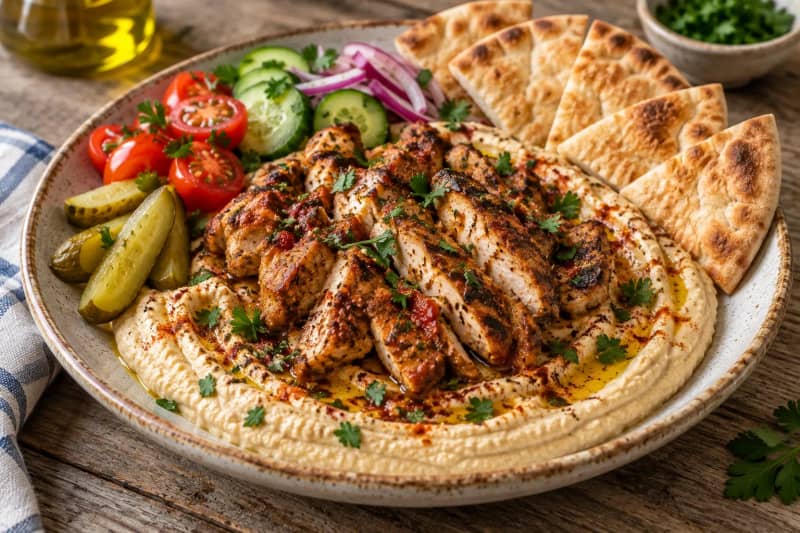 Hummus Plate with Chicken