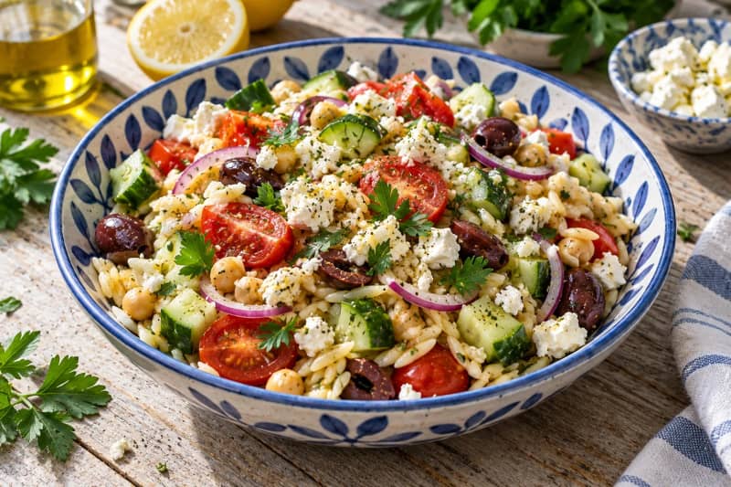 Orzo Greek Salad Bowl